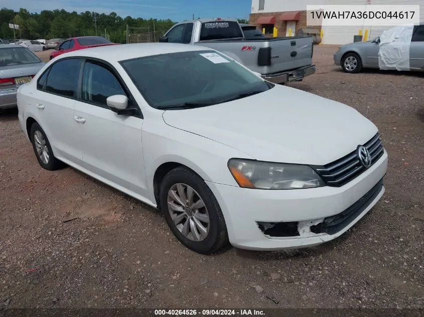 1VWAH7A36DC044617 2013 Volkswagen Passat 2.5L S