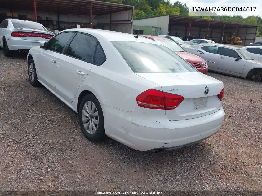 1VWAH7A36DC044617 2013 Volkswagen Passat 2.5L S