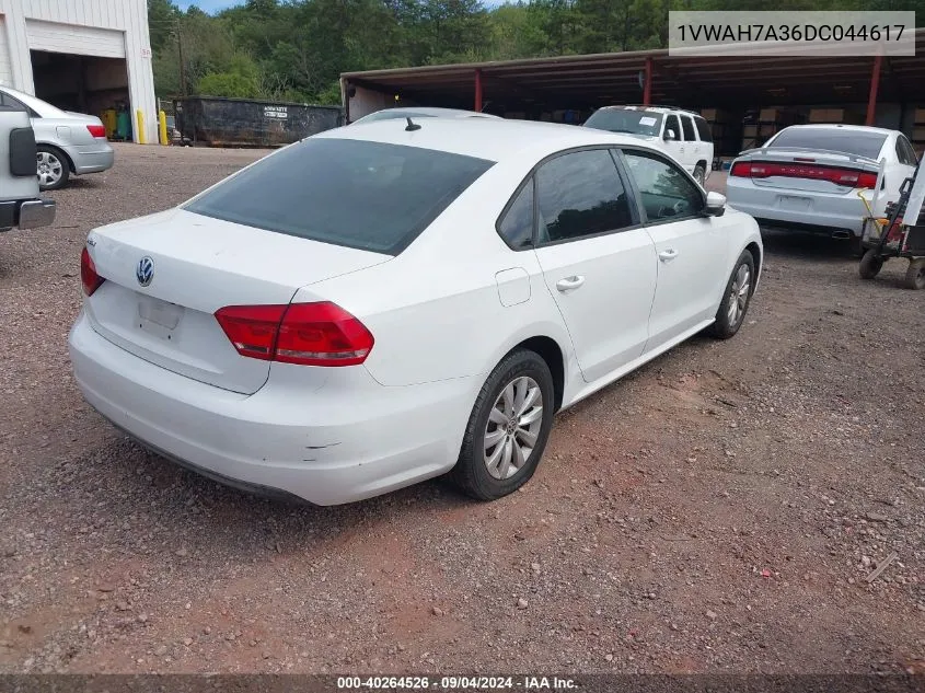 1VWAH7A36DC044617 2013 Volkswagen Passat 2.5L S