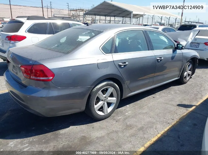 1VWBP7A34DC124909 2013 Volkswagen Passat Se