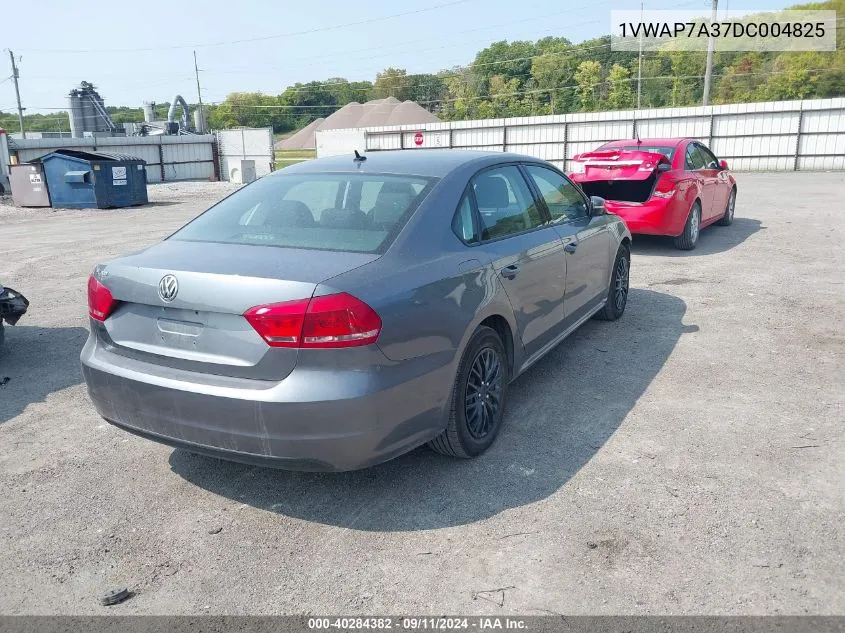 2013 Volkswagen Passat 2.5L S VIN: 1VWAP7A37DC004825 Lot: 40284382