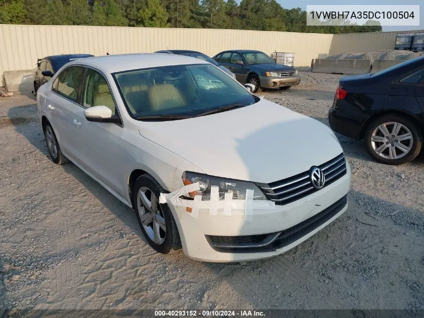 2013 Volkswagen Passat 2.5L Se VIN: 1VWBH7A35DC100504 Lot: 40293152