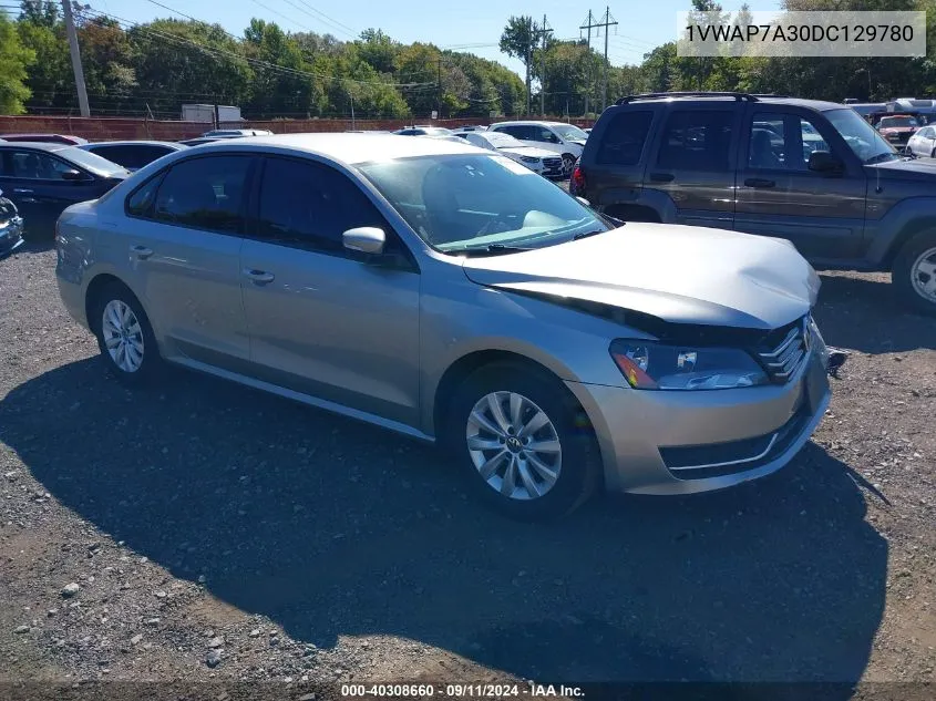 2013 Volkswagen Passat 2.5L S VIN: 1VWAP7A30DC129780 Lot: 40308660