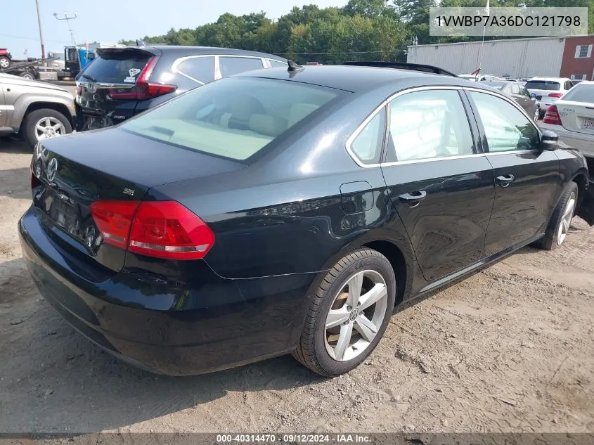 2013 Volkswagen Passat Se VIN: 1VWBP7A36DC121798 Lot: 40314470