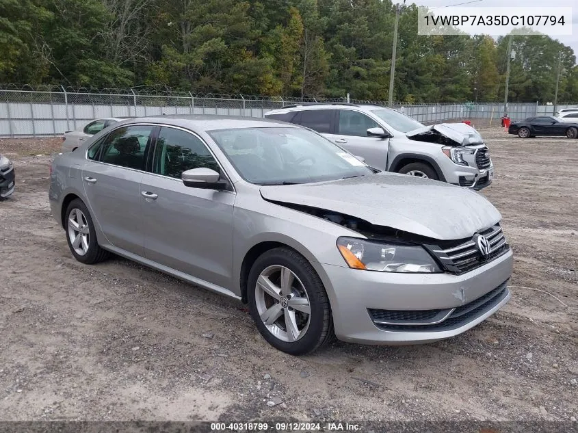 2013 Volkswagen Passat Se VIN: 1VWBP7A35DC107794 Lot: 40318799