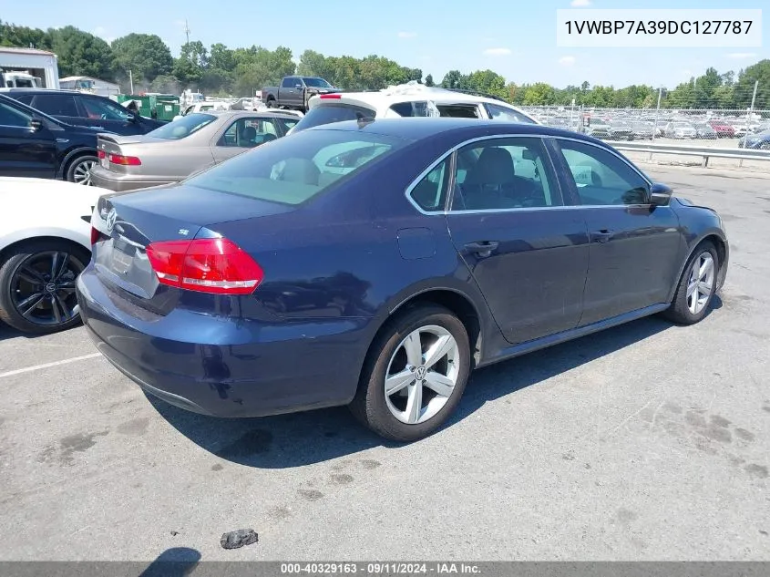 2013 Volkswagen Passat 2.5L Se VIN: 1VWBP7A39DC127787 Lot: 40329163