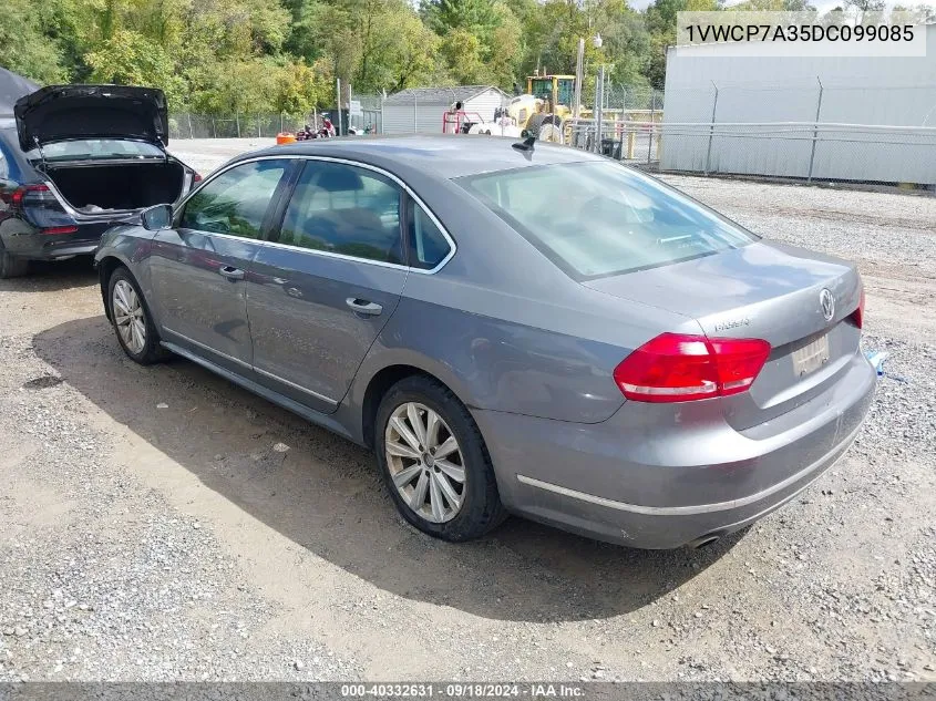 1VWCP7A35DC099085 2013 Volkswagen Passat 2.5L Sel Premium