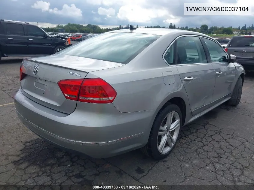 2013 Volkswagen Passat 2.0L Tdi Sel Premium VIN: 1VWCN7A36DC037104 Lot: 40339738