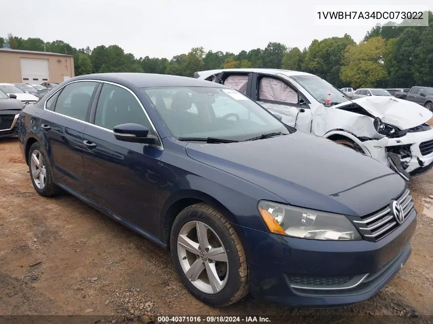 2013 Volkswagen Passat 2.5L Se VIN: 1VWBH7A34DC073022 Lot: 40371016