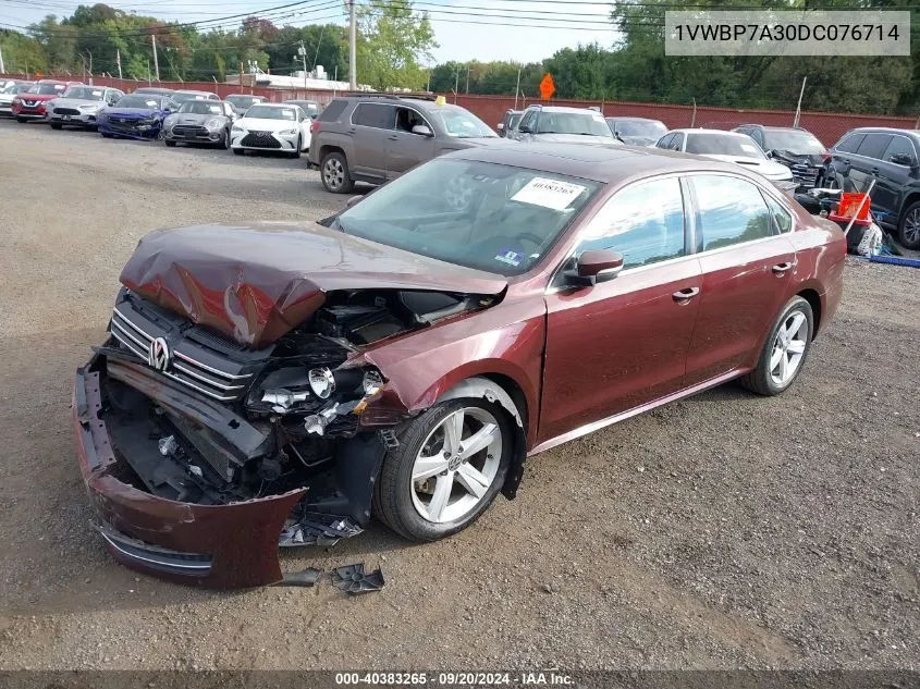 2013 Volkswagen Passat 2.5L Se VIN: 1VWBP7A30DC076714 Lot: 40383265