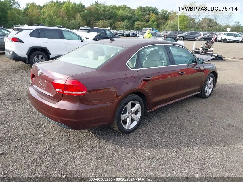 2013 Volkswagen Passat 2.5L Se VIN: 1VWBP7A30DC076714 Lot: 40383265