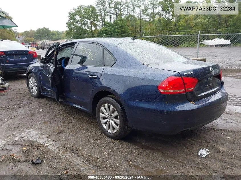 2013 Volkswagen Passat 2.5L S VIN: 1VWAP7A33DC132284 Lot: 40385460