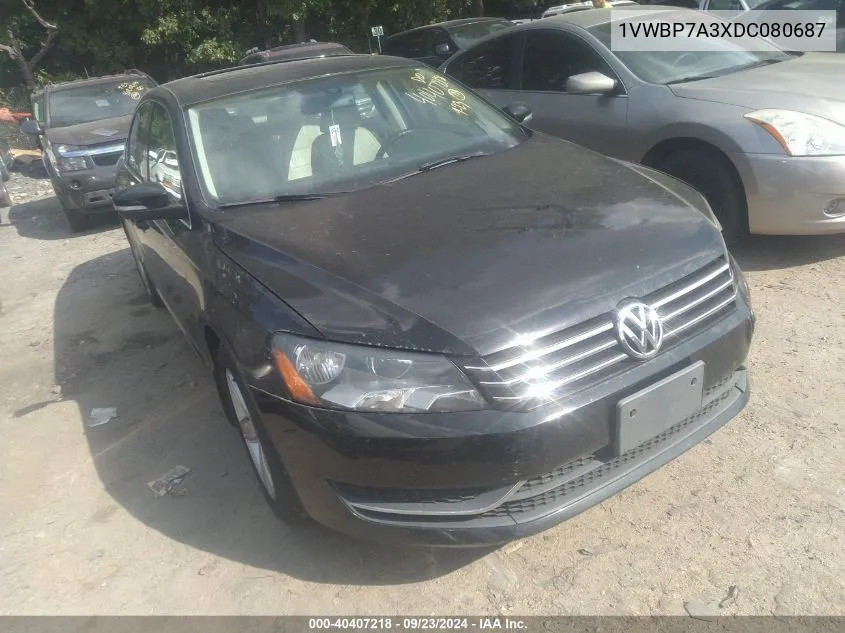 2013 Volkswagen Passat 2.5L Se VIN: 1VWBP7A3XDC080687 Lot: 40407218