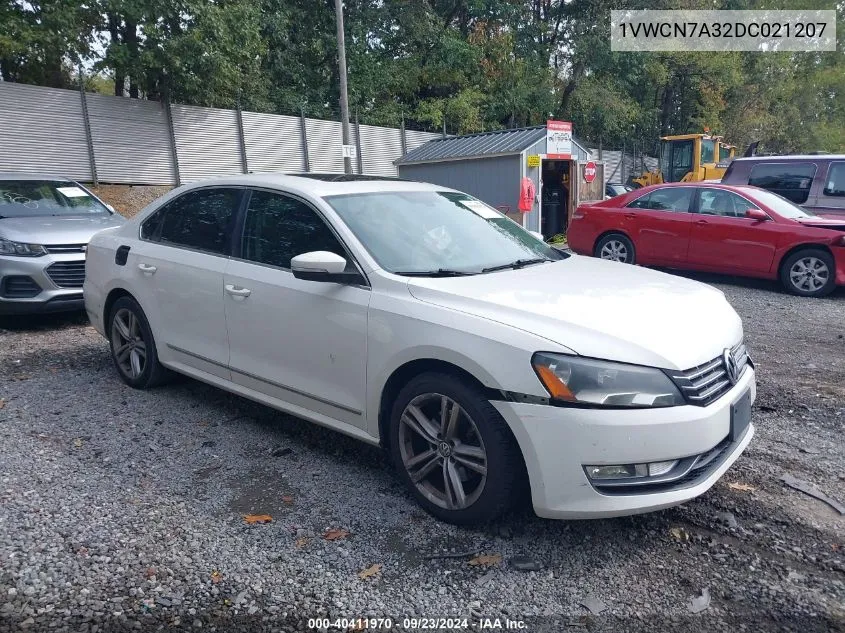 2013 Volkswagen Passat 2.0L Tdi Sel Premium VIN: 1VWCN7A32DC021207 Lot: 40411970