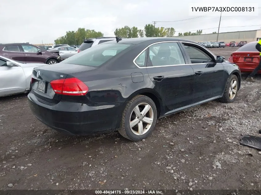 2013 Volkswagen Passat 2.5L Se VIN: 1VWBP7A3XDC008131 Lot: 40414175