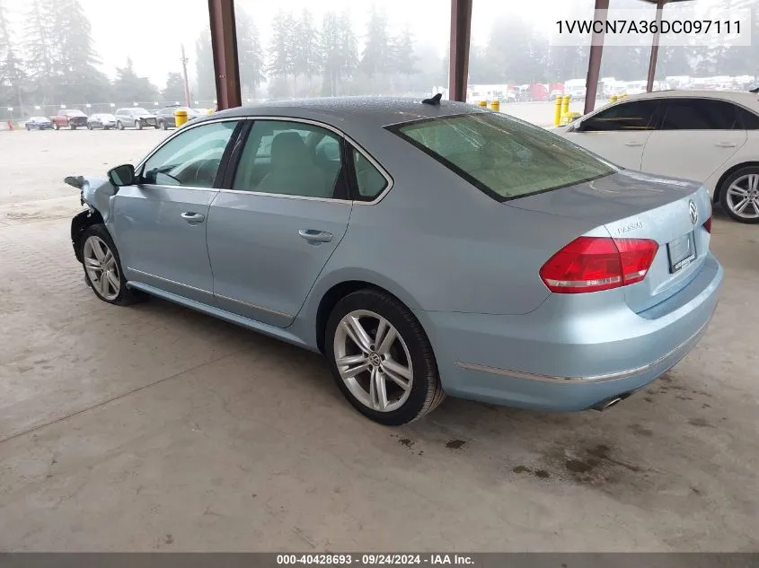 2013 Volkswagen Passat 2.0L Tdi Sel Premium VIN: 1VWCN7A36DC097111 Lot: 40428693