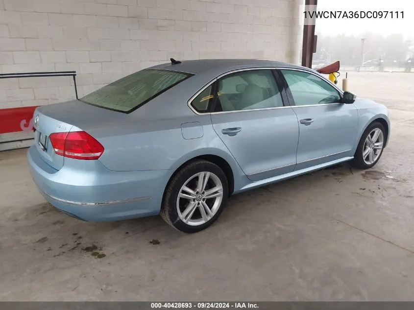 2013 Volkswagen Passat 2.0L Tdi Sel Premium VIN: 1VWCN7A36DC097111 Lot: 40428693