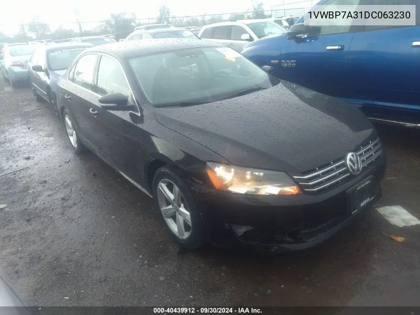 2013 Volkswagen Passat Se VIN: 1VWBP7A31DC063230 Lot: 40439912