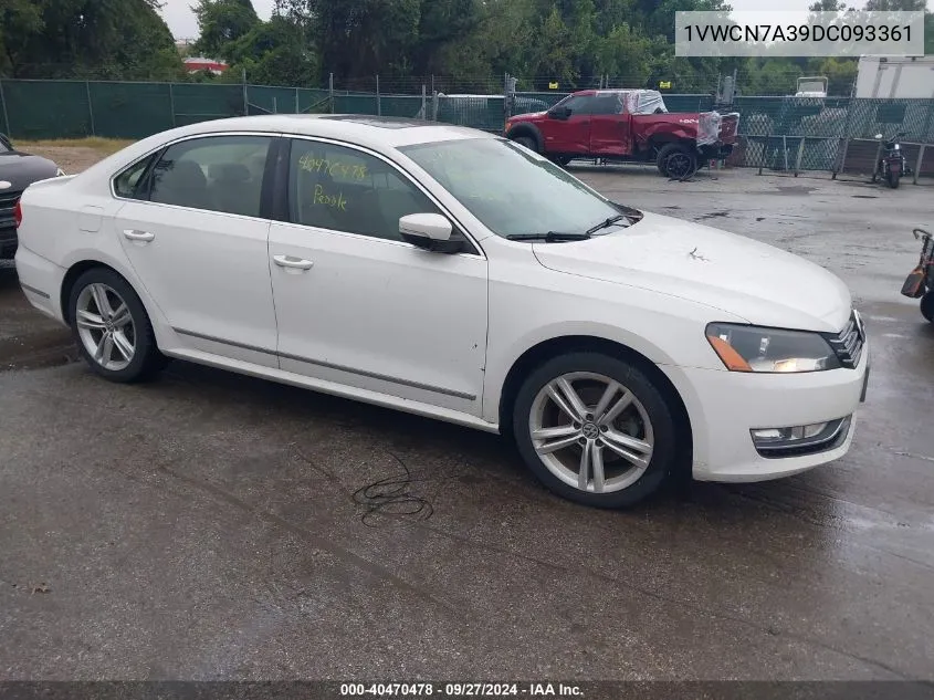 2013 Volkswagen Passat 2.0L Tdi Sel Premium VIN: 1VWCN7A39DC093361 Lot: 40470478