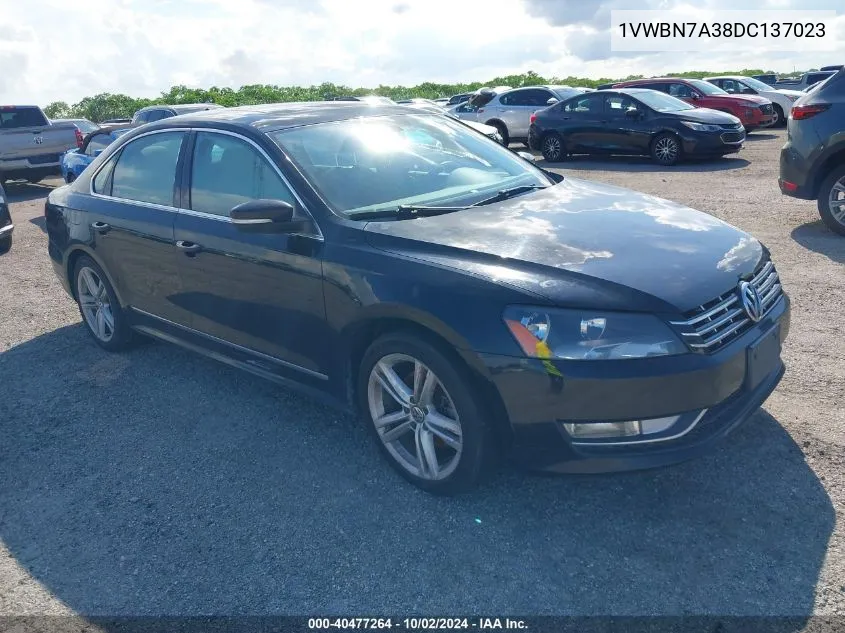 1VWBN7A38DC137023 2013 Volkswagen Passat 2.0L Tdi Se