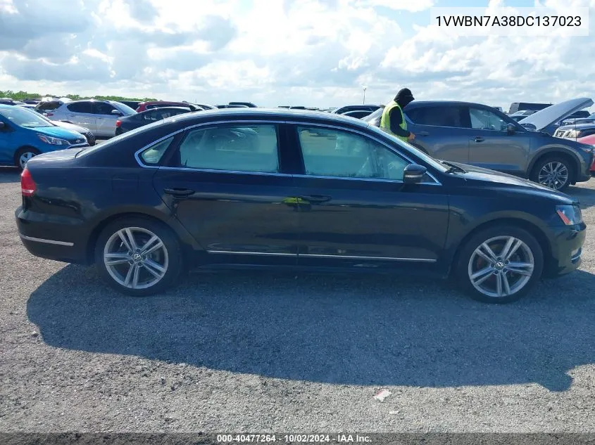 2013 Volkswagen Passat 2.0L Tdi Se VIN: 1VWBN7A38DC137023 Lot: 40477264