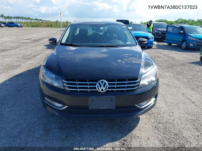 1VWBN7A38DC137023 2013 Volkswagen Passat 2.0L Tdi Se