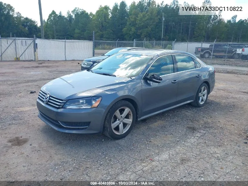 2013 Volkswagen Passat 2.5L Se VIN: 1VWBH7A33DC110822 Lot: 40483806