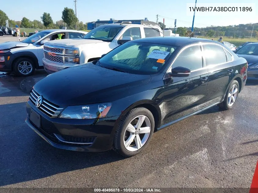 2013 Volkswagen Passat 2.5L Se VIN: 1VWBH7A38DC011896 Lot: 40495078