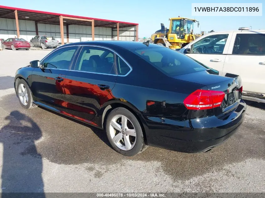 1VWBH7A38DC011896 2013 Volkswagen Passat 2.5L Se