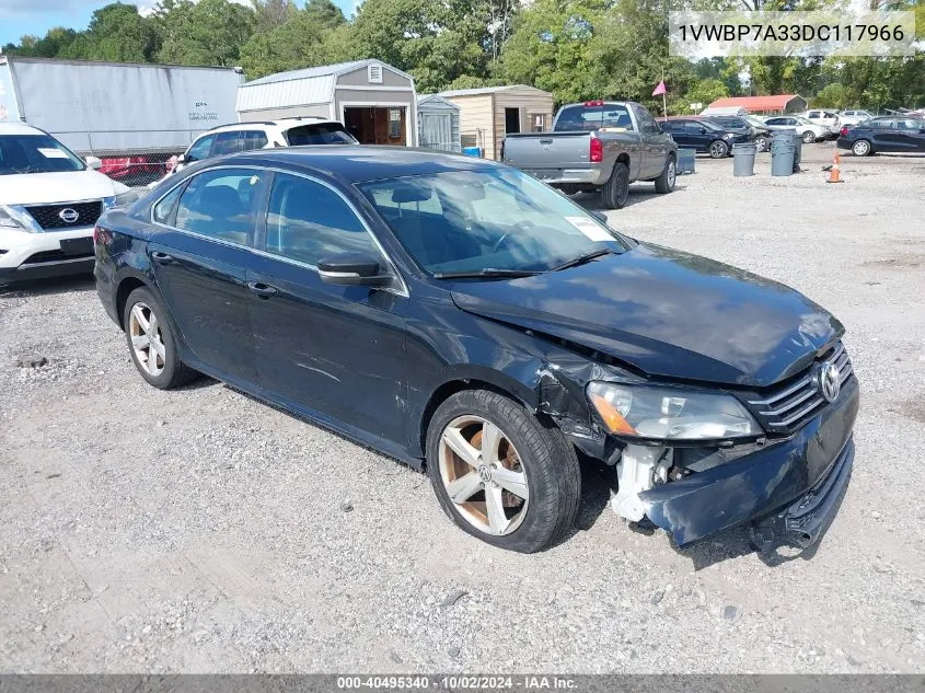 2013 Volkswagen Passat 2.5L Se VIN: 1VWBP7A33DC117966 Lot: 40495340