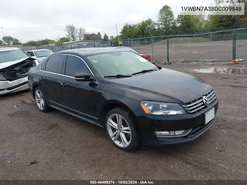 1VWBN7A38DC009848 2013 Volkswagen Passat 2.0L Tdi Se