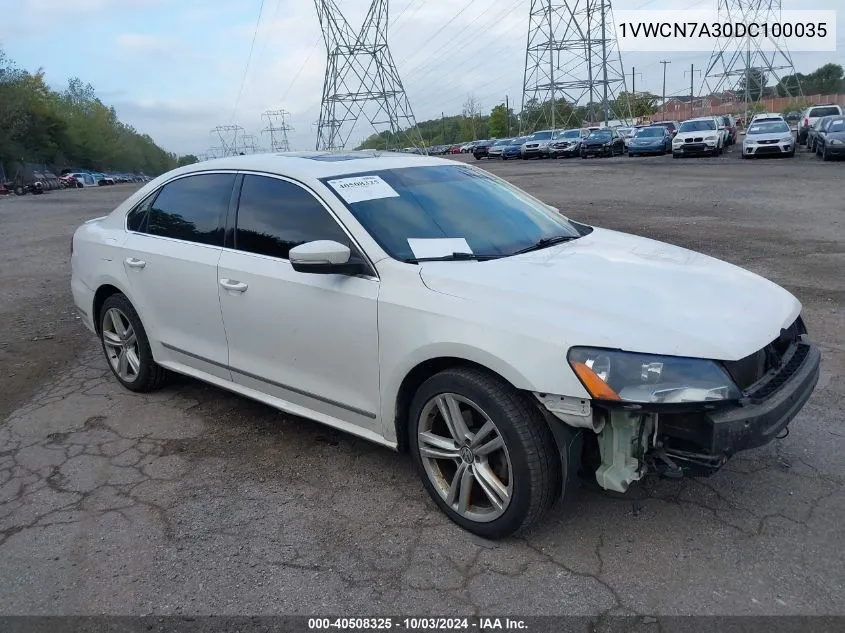 2013 Volkswagen Passat 2.0L Tdi Sel Premium VIN: 1VWCN7A30DC100035 Lot: 40508325