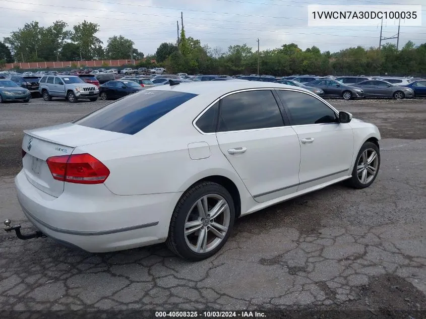 1VWCN7A30DC100035 2013 Volkswagen Passat 2.0L Tdi Sel Premium