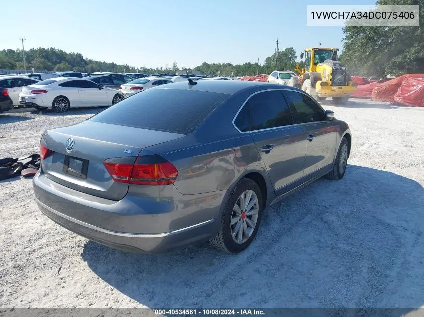 1VWCH7A34DC075406 2013 Volkswagen Passat Sel