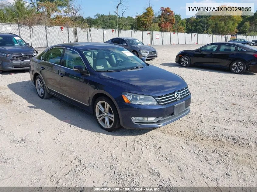 2013 Volkswagen Passat 2.0L Tdi Se VIN: 1VWBN7A3XDC029650 Lot: 40546890