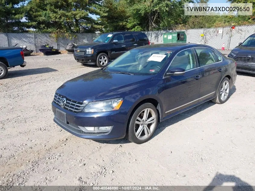 2013 Volkswagen Passat 2.0L Tdi Se VIN: 1VWBN7A3XDC029650 Lot: 40546890