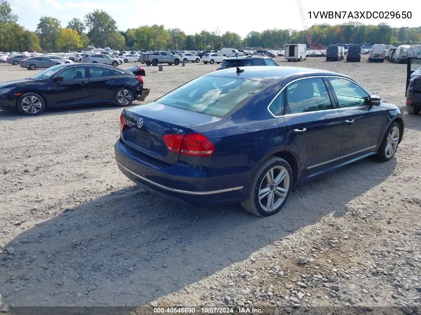 2013 Volkswagen Passat 2.0L Tdi Se VIN: 1VWBN7A3XDC029650 Lot: 40546890