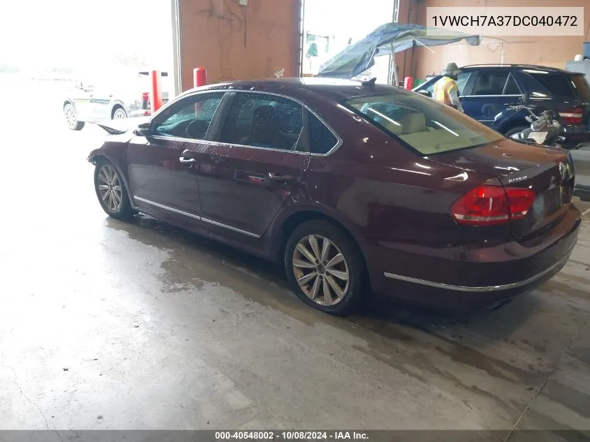 1VWCH7A37DC040472 2013 Volkswagen Passat 2.5L Sel Premium