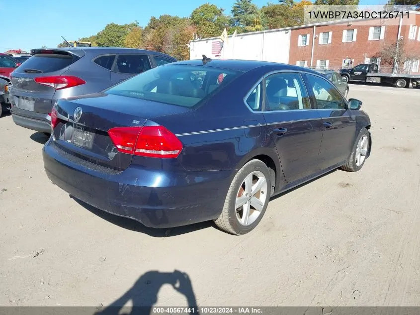 2013 Volkswagen Passat 2.5L Se VIN: 1VWBP7A34DC126711 Lot: 40567441