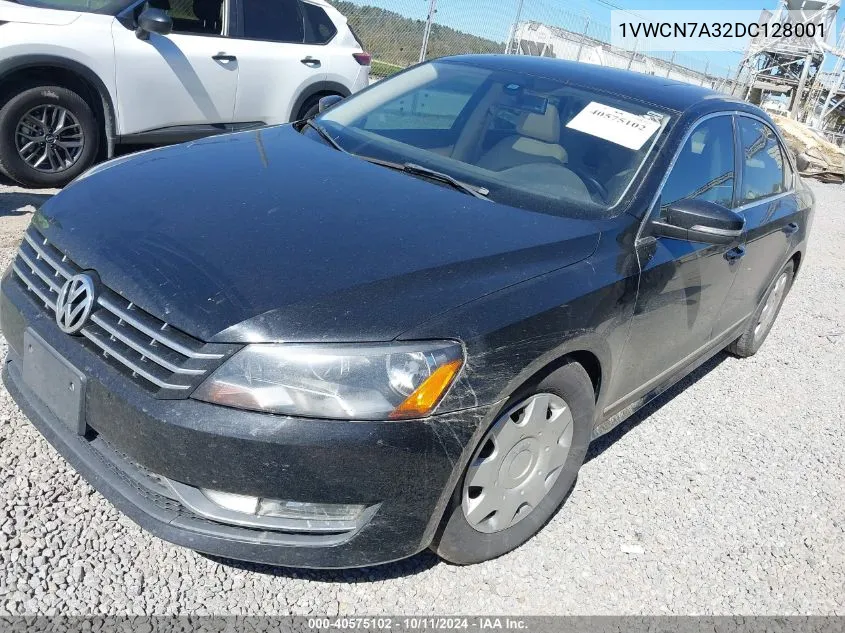 2013 Volkswagen Passat 2.0L Tdi Sel Premium VIN: 1VWCN7A32DC128001 Lot: 40575102