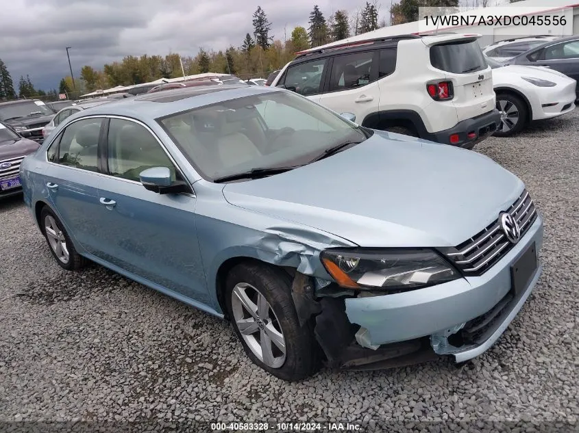 2013 Volkswagen Passat 2.0L Tdi Se VIN: 1VWBN7A3XDC045556 Lot: 40583328