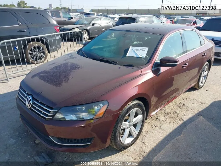 2013 Volkswagen Passat Se VIN: 1VWBN7A31DC127398 Lot: 40586536