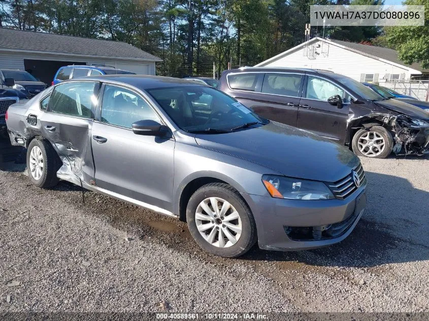 2013 Volkswagen Passat 2.5L S VIN: 1VWAH7A37DC080896 Lot: 40589561