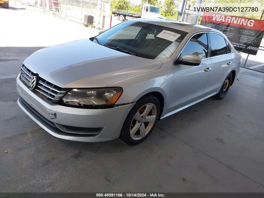 2013 Volkswagen Passat Se VIN: 1VWBN7A39DC127780 Lot: 40591166