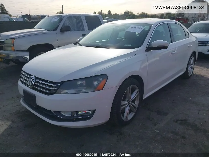 1VWBM7A38DC008184 2013 Volkswagen Passat 3.6L V6 Se