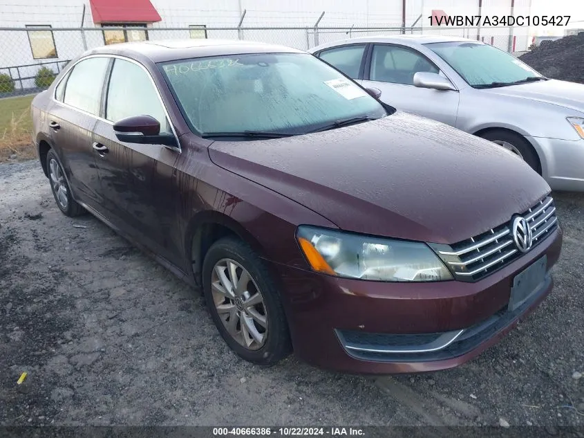 2013 Volkswagen Passat 2.0L Tdi Se VIN: 1VWBN7A34DC105427 Lot: 40666386