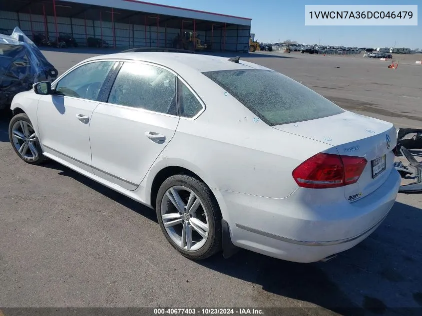 2013 Volkswagen Passat 2.0L Tdi Sel Premium VIN: 1VWCN7A36DC046479 Lot: 40677403