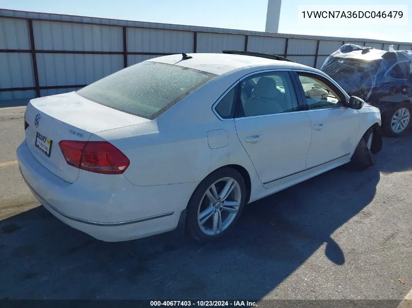 2013 Volkswagen Passat 2.0L Tdi Sel Premium VIN: 1VWCN7A36DC046479 Lot: 40677403