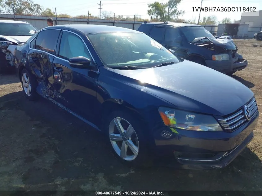 2013 Volkswagen Passat 2.5L Se VIN: 1VWBH7A36DC118462 Lot: 40677549