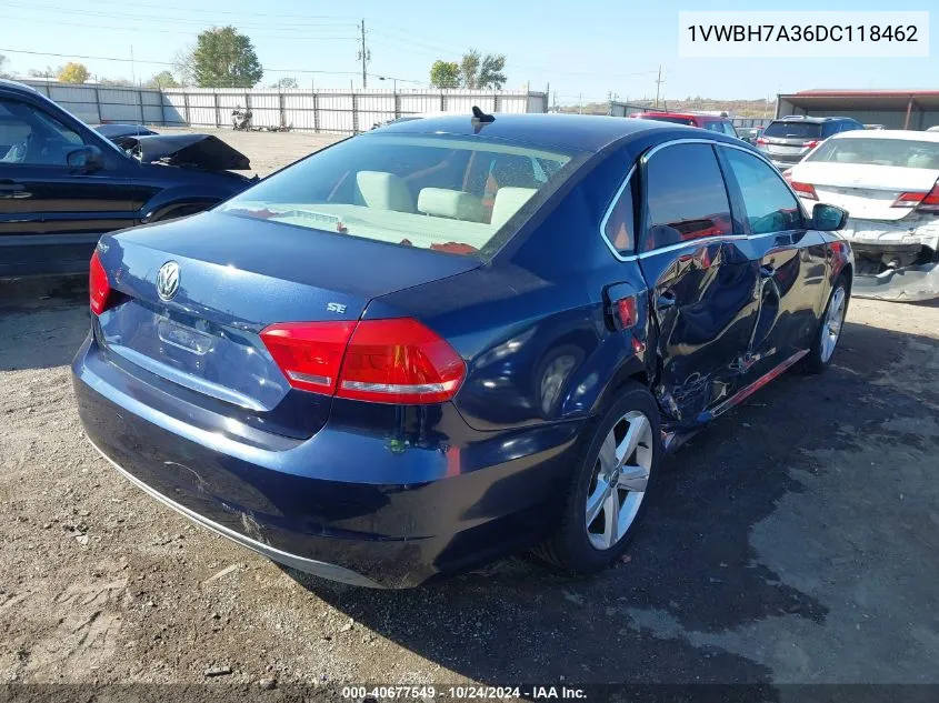 2013 Volkswagen Passat 2.5L Se VIN: 1VWBH7A36DC118462 Lot: 40677549